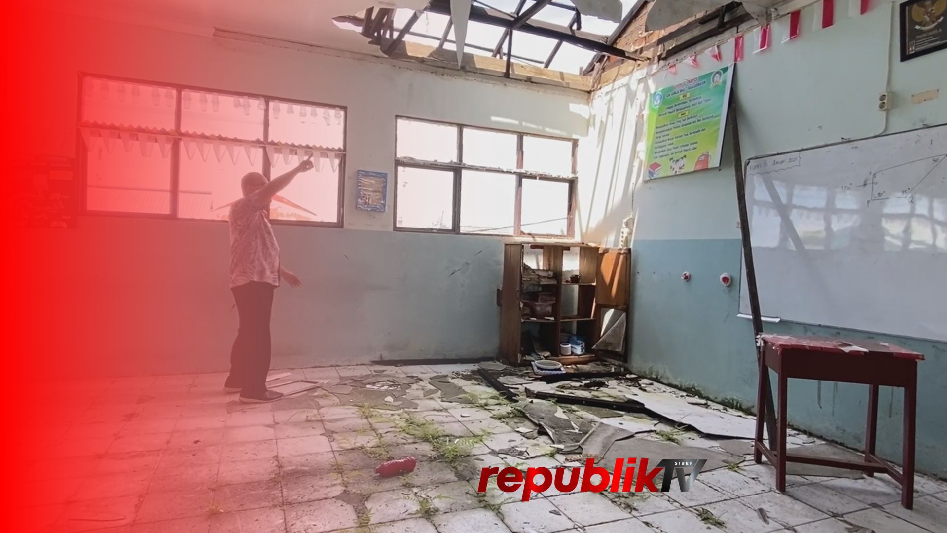 Empat Ruang Kelas SDN Sungai Miai 7 Banjarmasin Rusak, Proses Belajar Terpaksa Pindah ke Perpustakaan dan Mushalla