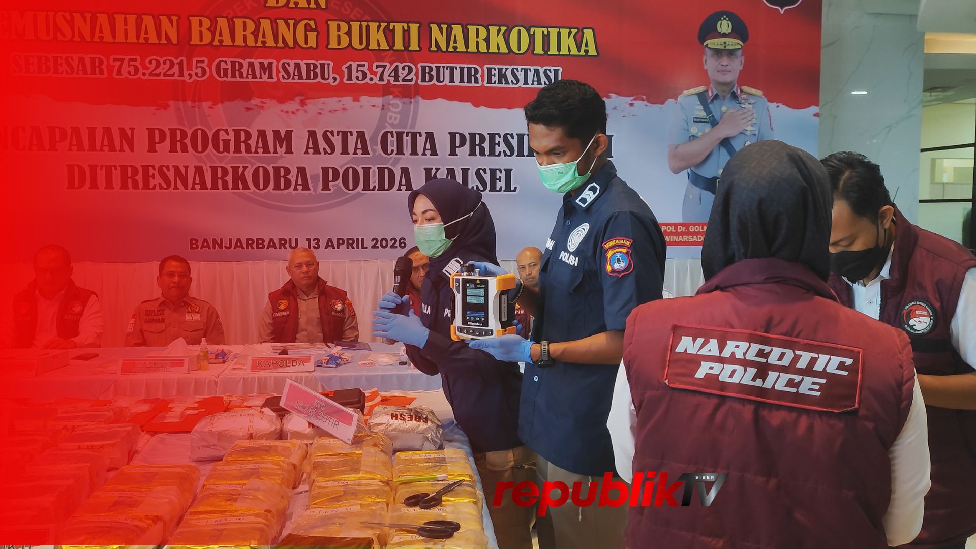 Polda Kalsel Musnahkan Narkotika Senilai Rp 151 Miliar