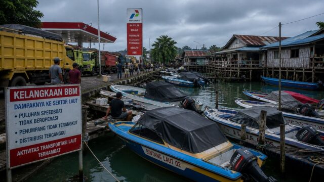 Krisis BBM di Kotabaru Meluas, Antrean Panjang hingga Speedboat Tak Beroperasi